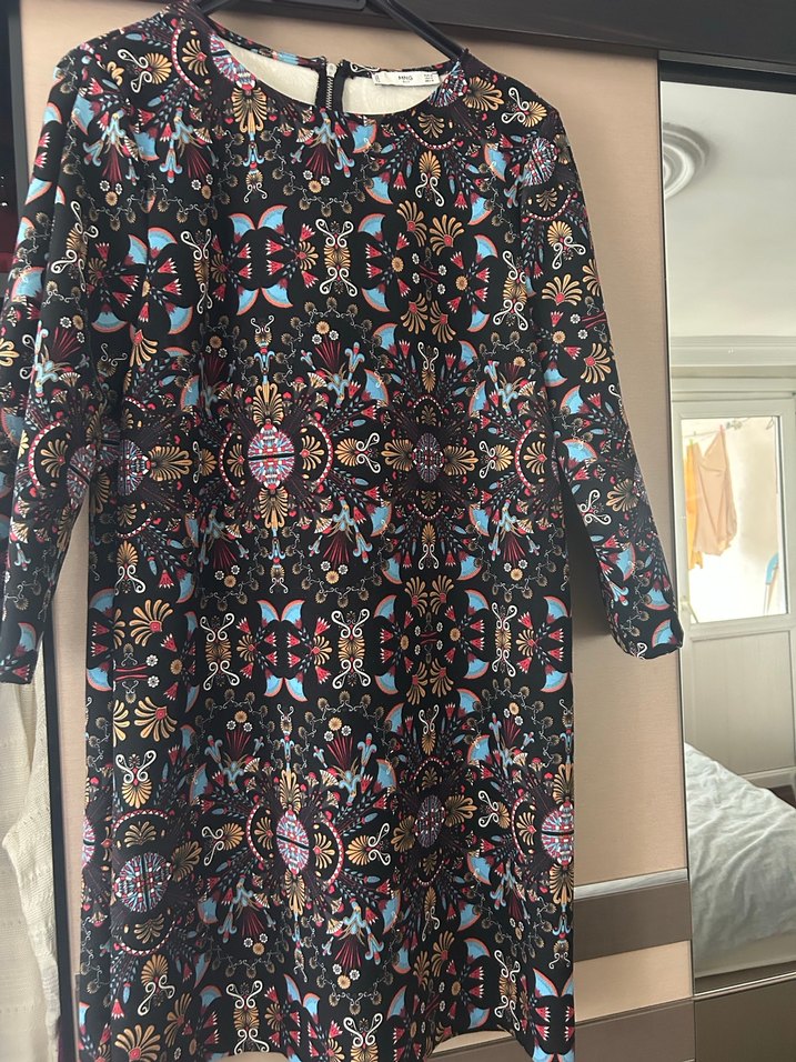 Mango Desenli Düz Kesim Elbise - Görsel 4