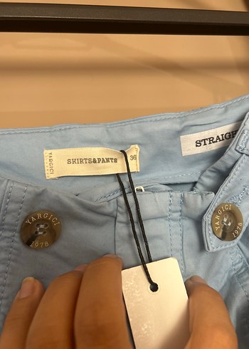 Yargıcı -Kadın Açık Mavi Düğmeli Denim Pantolon - Görsel 3