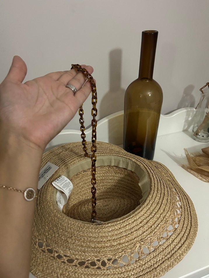 Yargıcı Zincir Detaylı Hasır Şapka - Görsel 2