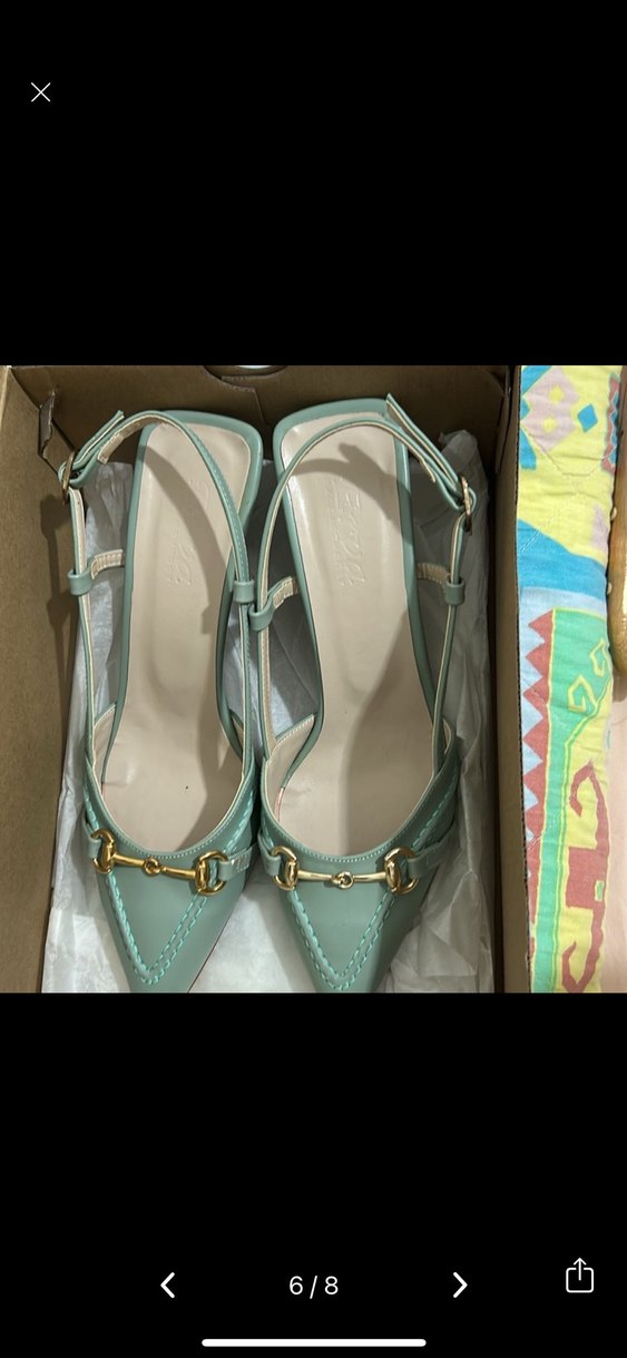 Turkuaz Tokalı Modern Stiletto Kadın Ayakkabı - Görsel 2