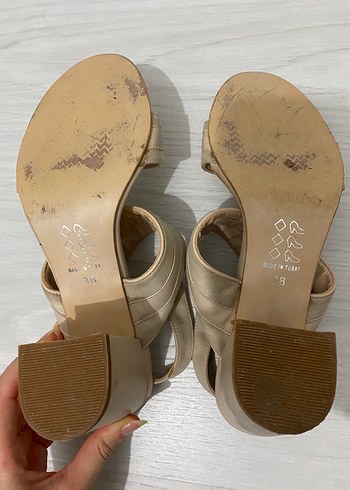 Diğer Pudra bej Tokalı Kadın Topuklu Sandalet