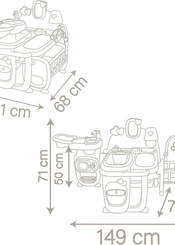 Smoby, 220376, Baby  Büyük Bebek Oyun Merkezi, 3'ü 1 Arada Set: - Görsel 12