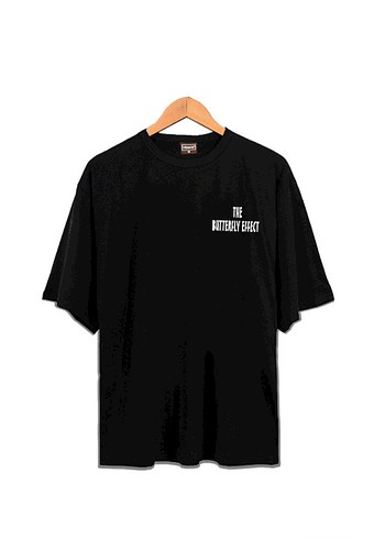 Siyah Oversize Baskılı Unisex Tişört