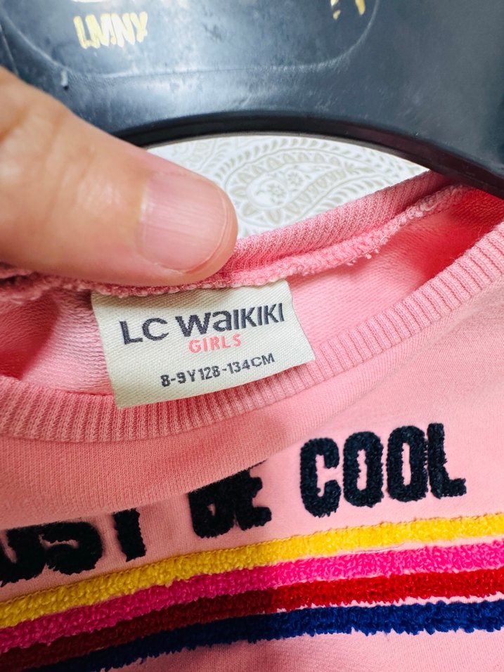 Pembe Uzun Kollu Kız Çocuk Elbise - Görsel 3