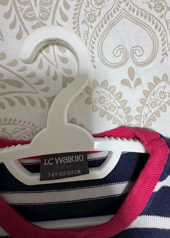 Çizgili ve Payetli Kız Çocuk Triko Elbise - Görsel 2