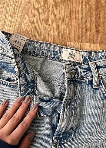 Gri Bol Kesim Kadın Kot Pantolon - Görsel 2