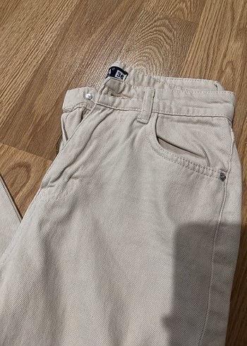 Bej Kadın Keten Kumaş Pantolon - Görsel 4