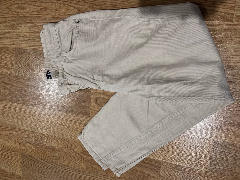 Bej Kadın Keten Kumaş Pantolon - Görsel 3