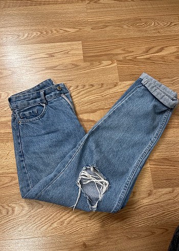 Gevşek Kesim Midi Kadın Kot Pantolon - Görsel 4