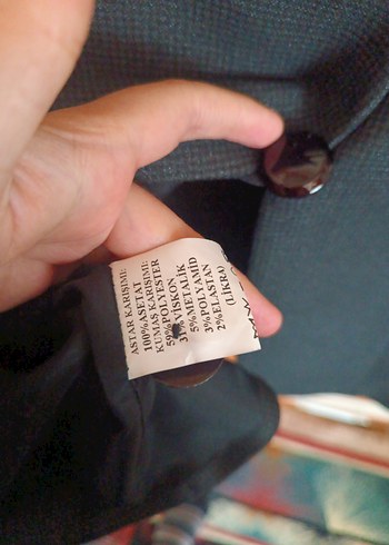 Gri Mini Denim Kadın Blazer Ceket - Görsel 4