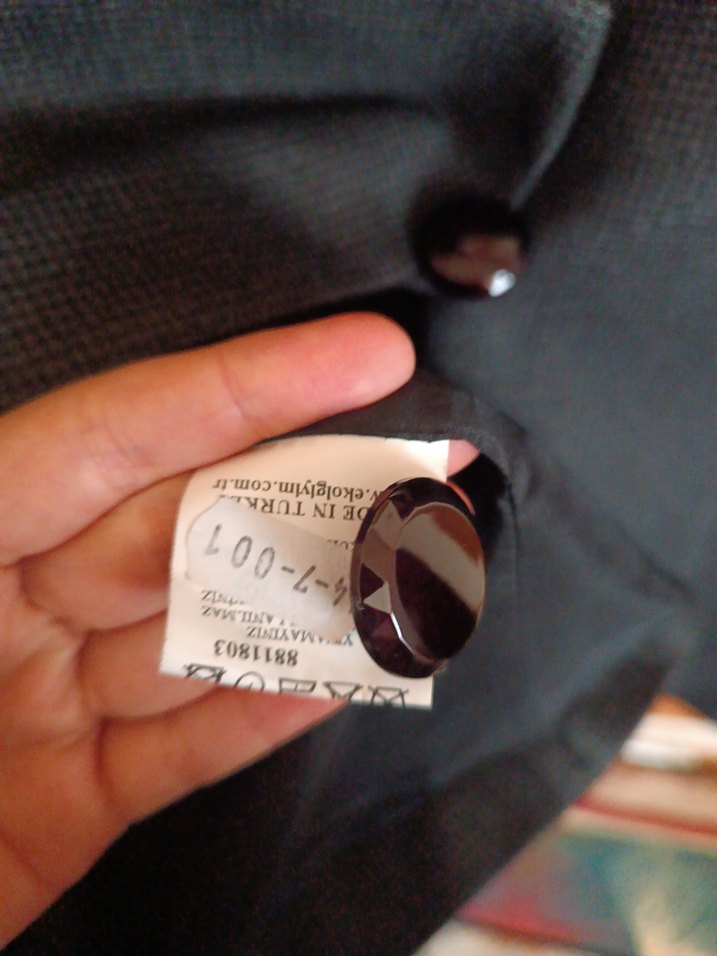 Gri Mini Denim Kadın Blazer Ceket - Görsel 3