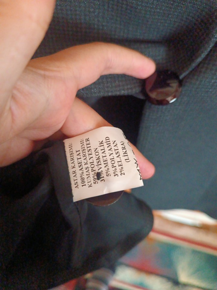 Gri Mini Denim Kadın Blazer Ceket - Görsel 4