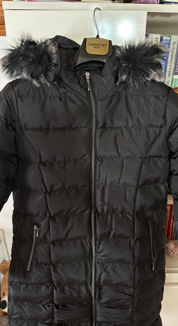 Siyah Kürklü Kadın Kışlık Mont - Görsel 5