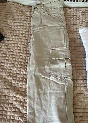 Bej Kadın Keten Geniş Kesim Midi Pantolon - Görsel 2