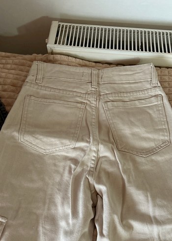 Bej Kadın Keten Geniş Kesim Midi Pantolon - Görsel 3