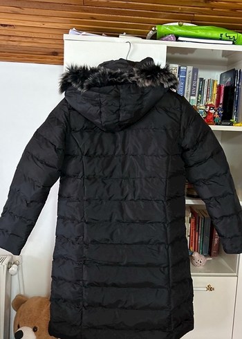 Siyah Kürklü Midi Kışlık Kadın Mont - Görsel 3