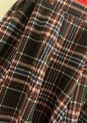 Ekoseli Pilili Mini Etek - Görsel 3