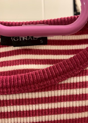 Bordo Çizgili Kolsuz Midi Elbise - Görsel 2