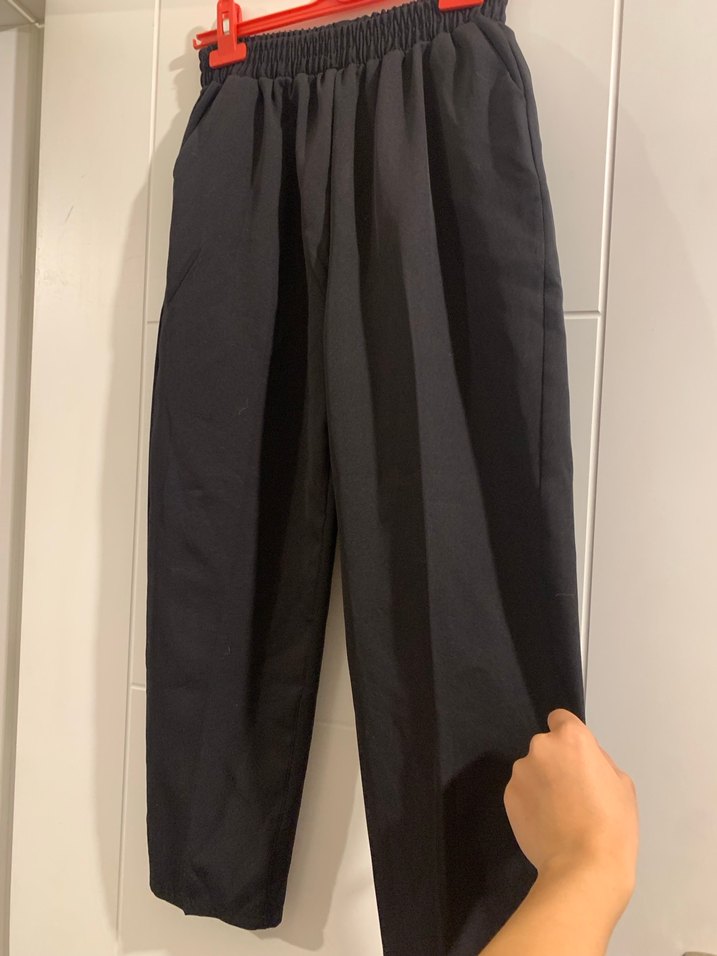 Siyah Kadın Keten Normal Boy Pantolon - Görsel 2