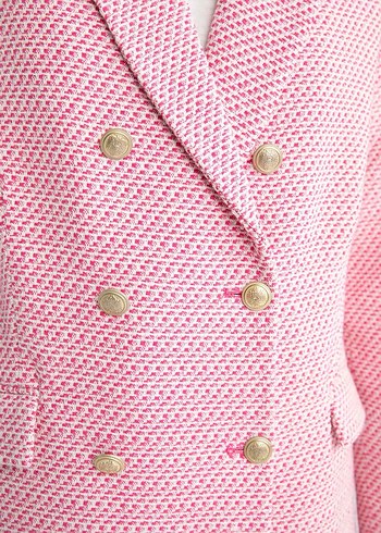 Pembe Düğmeli Kadın Blazer Ceket - Görsel 3