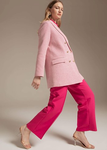 Pembe Düğmeli Kadın Blazer Ceket - Görsel 7