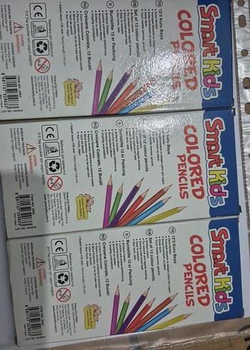 Smart Kids 12 Renkli Kuruboya Kalem Seti (3 Kutu)