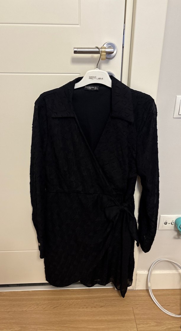 Siyah Uzun Kollu Midi Kadın Elbise - Görsel 5