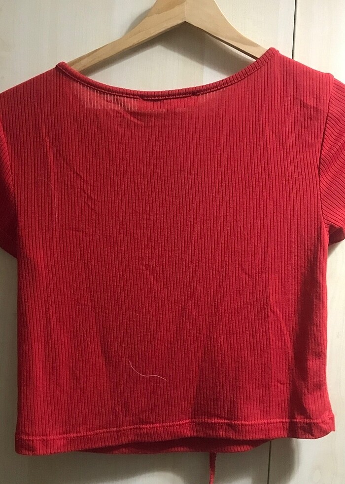 Koton kırmızı ipli crop - Görsel 2