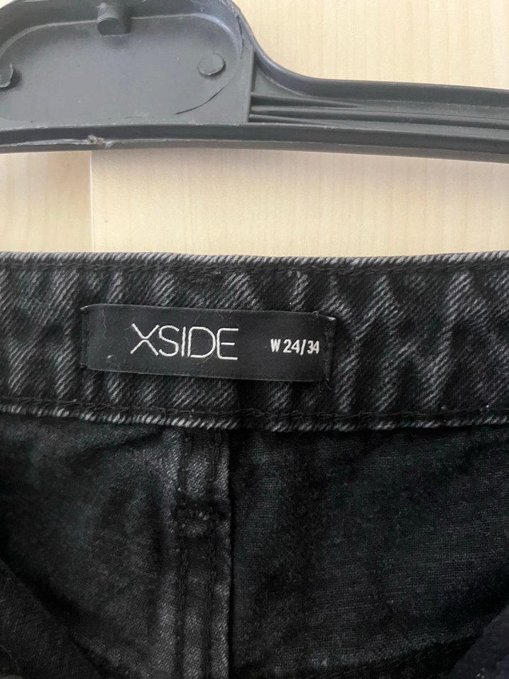 Siyah Mini Kot Şort, Gevşek Kesim, Tokalı - Görsel 2