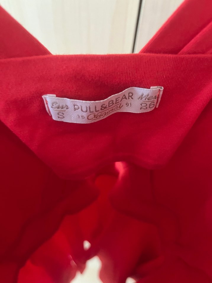 Pull and bear Kırmızı Kolsuz Midi Keten Elbise - Görsel 3