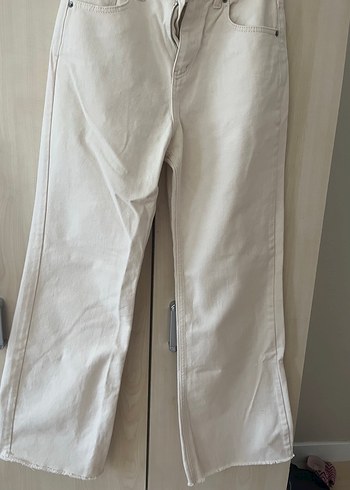 38 Beden Bej Midi Boy Regular Fit Kot Pantolon