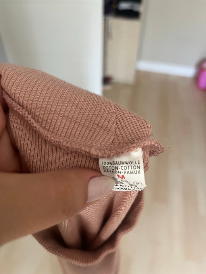 Pembe Keten Kolsuz Uzun Elbise - Görsel 4