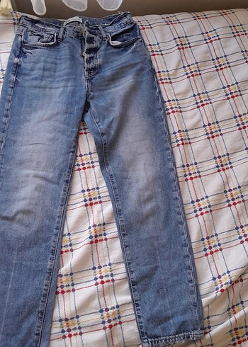 Düğmeli Regular Fit Kadın Midi Kot Pantolon