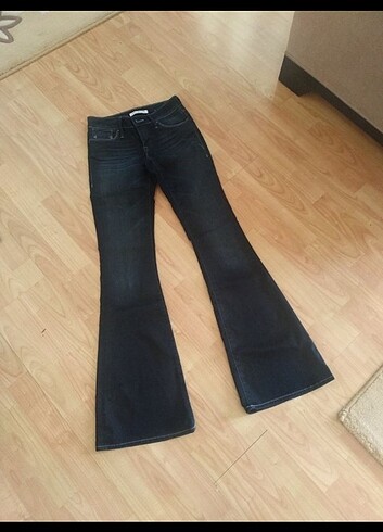 Mavi Jeans dar kalıp 32 34 beden uyumlu koyu lacivert İspanyol paça kot pan