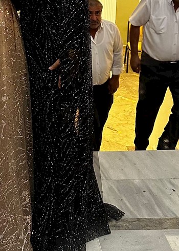 Taşlı siyah abiye - Görsel 3