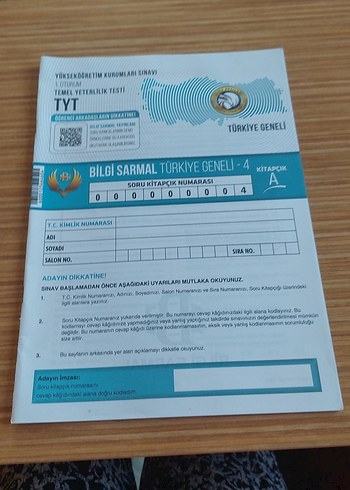 TYT Türkiye Geneli Sınav Kitapçığı A