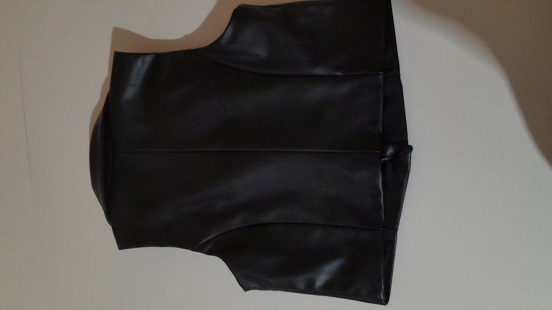 Düğmeli Siyah Deri Gotik Yelek - Görsel 4