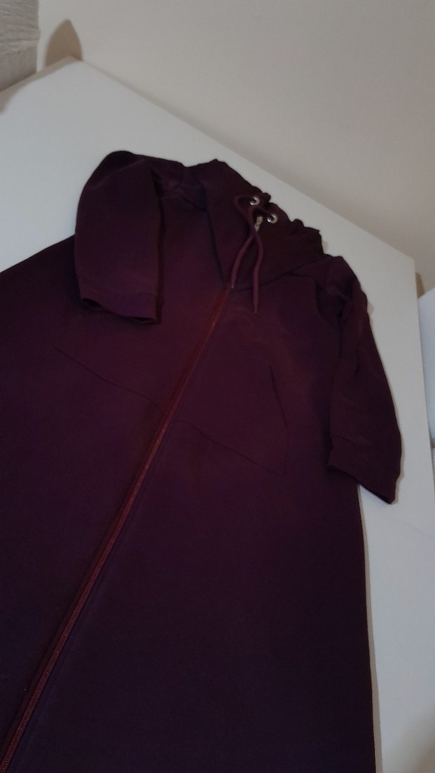 Bordo Fermuarlı uzun pardiso - Görsel 5