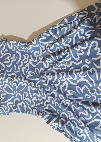 Açık mavi çicek desenli şortlu mayo - Görsel 7