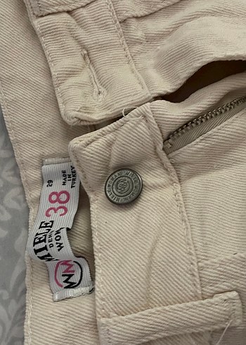 Bej Normal Boy kargo Kadın Pantolon