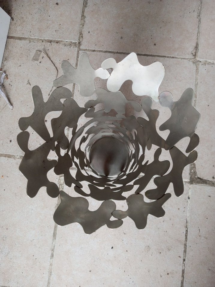 Gri Metal Dekoratif Vazo - Görsel 3