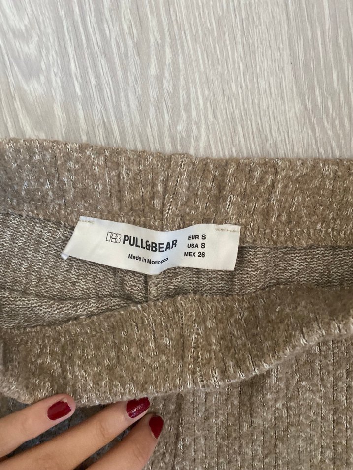 Bej Triko Midi Kadın Keten Pantolon - Görsel 3