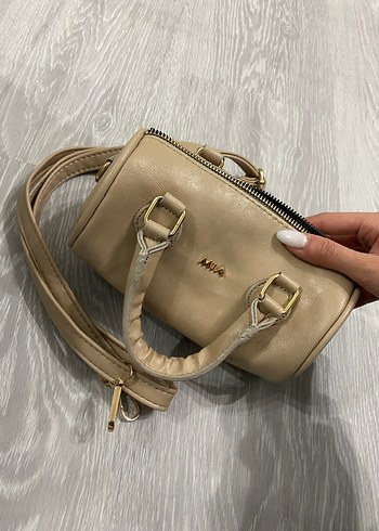 Bej Deri Minimalist Kadın Çanta - Görsel 2