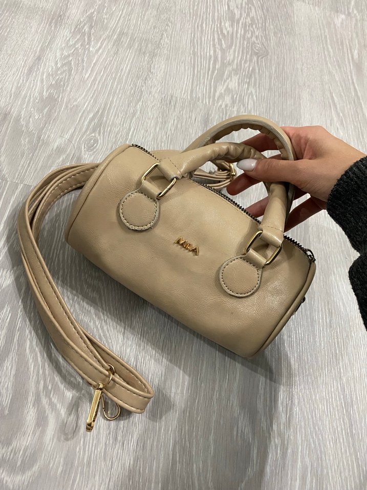 Bej Deri Minimalist Kadın Çanta - Görsel 3