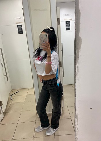 Gri Regular Fit Midi Denim Kadın Jean - Görsel 4