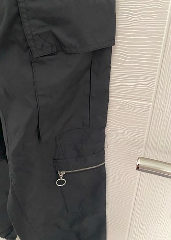 berskha siyah paraşüt kumaş kargo pantalon - Görsel 3
