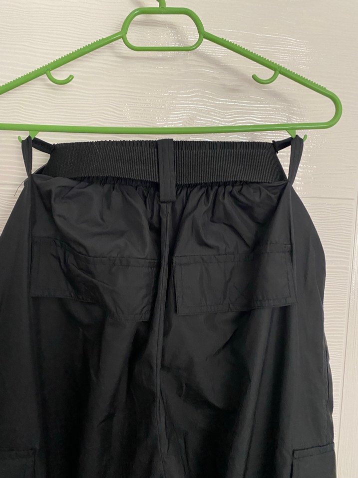 berskha siyah paraşüt kumaş kargo pantalon - Görsel 4