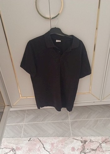 Erkek Siyah Keten Polo Tişört
