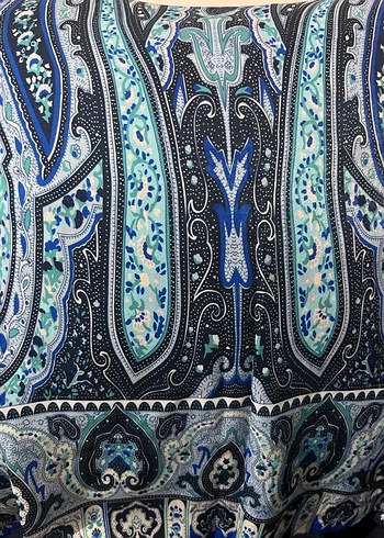 ETRO DESEN Mavi Kadın Şal - Görsel 3