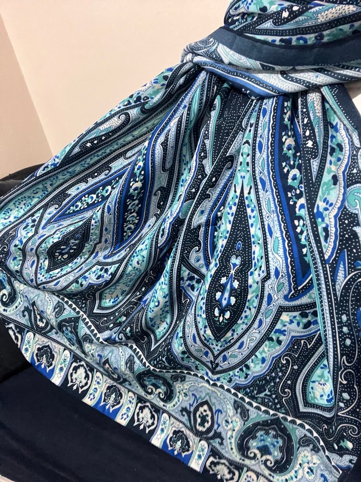ETRO DESEN Mavi Kadın Şal - Görsel 4